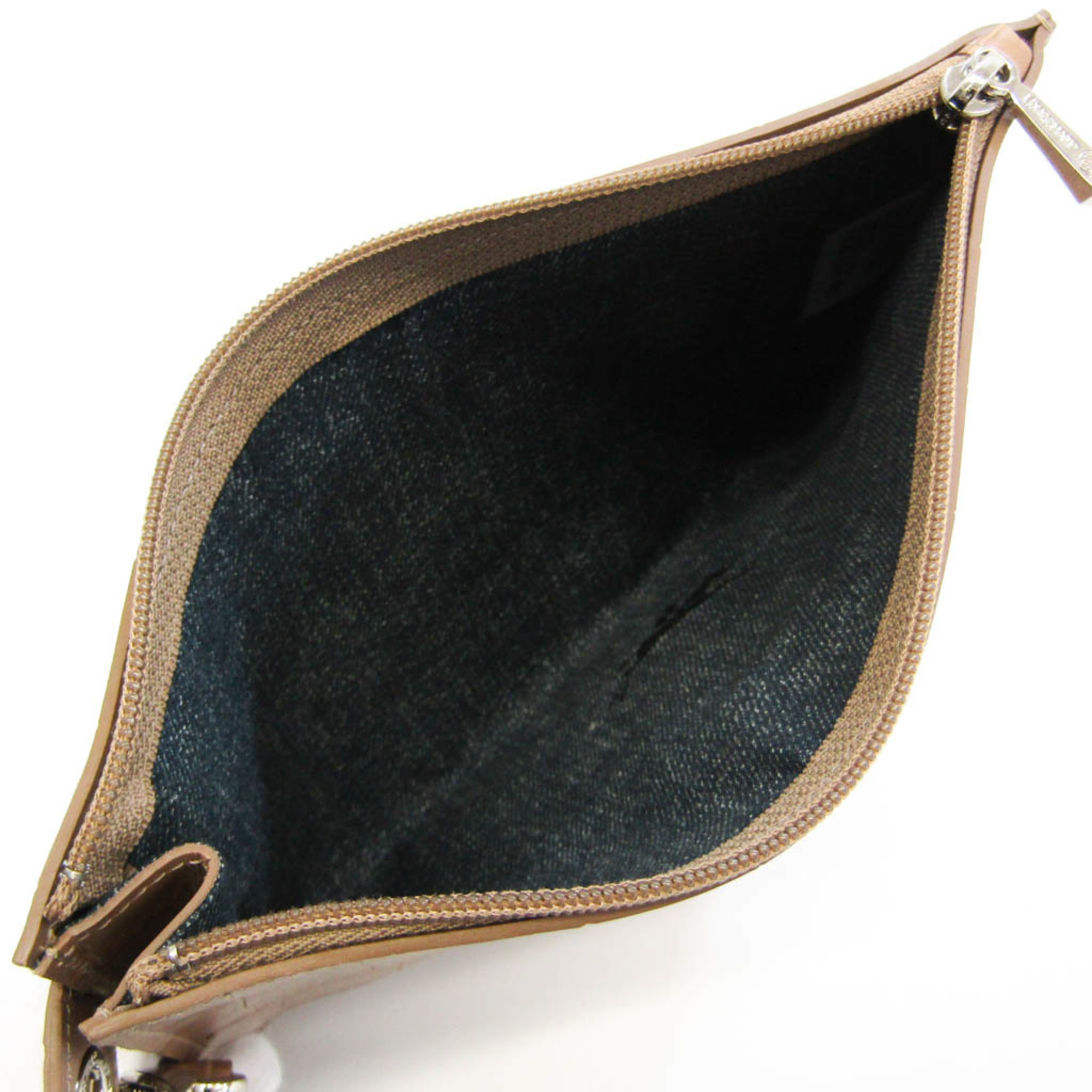 Longchamp 2541 858 484 Women's Leather Clutch Bag Beige