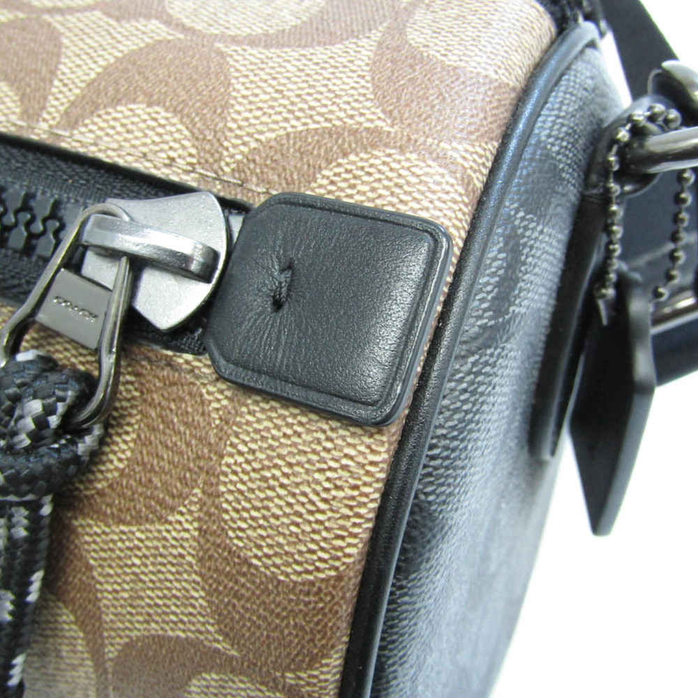 Coach Signature Shoulder Bag Canvas PVC Leather 5Set Beige Brown
