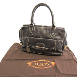 Tod's Women's Leather Handbag Dark Brown
