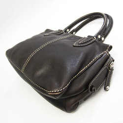 Tod's Women's Leather Handbag Dark Brown