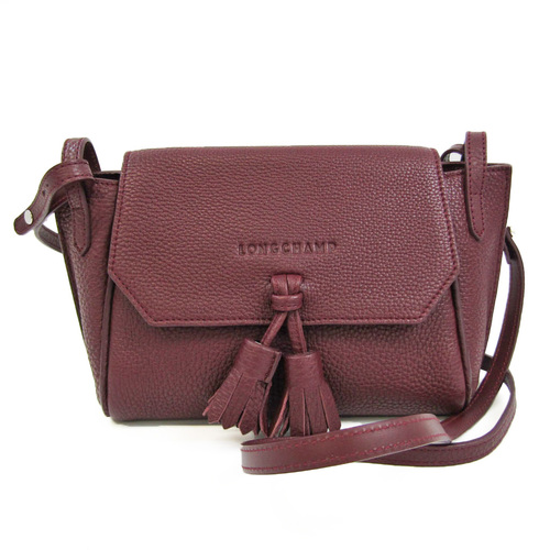 Longchamp Penelope L2066 843 E78 Women's Leather Shoulder Bag Bordeaux
