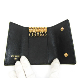 Chanel Camellia Women's Leather Key Case Black