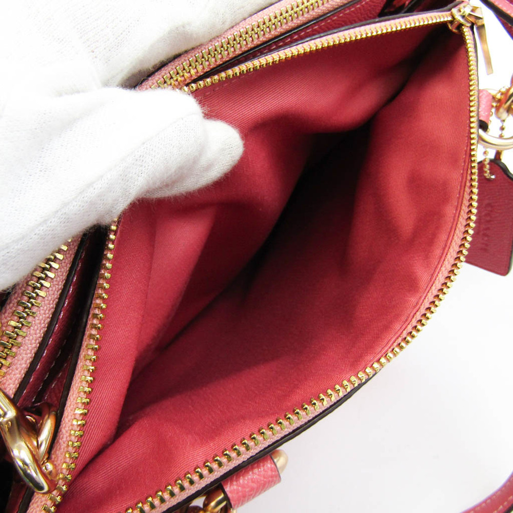 Coach Brook Glitter Cross Grain Leather F32197 Women's Leather Shoulder Bag,Tote  Bag Pink