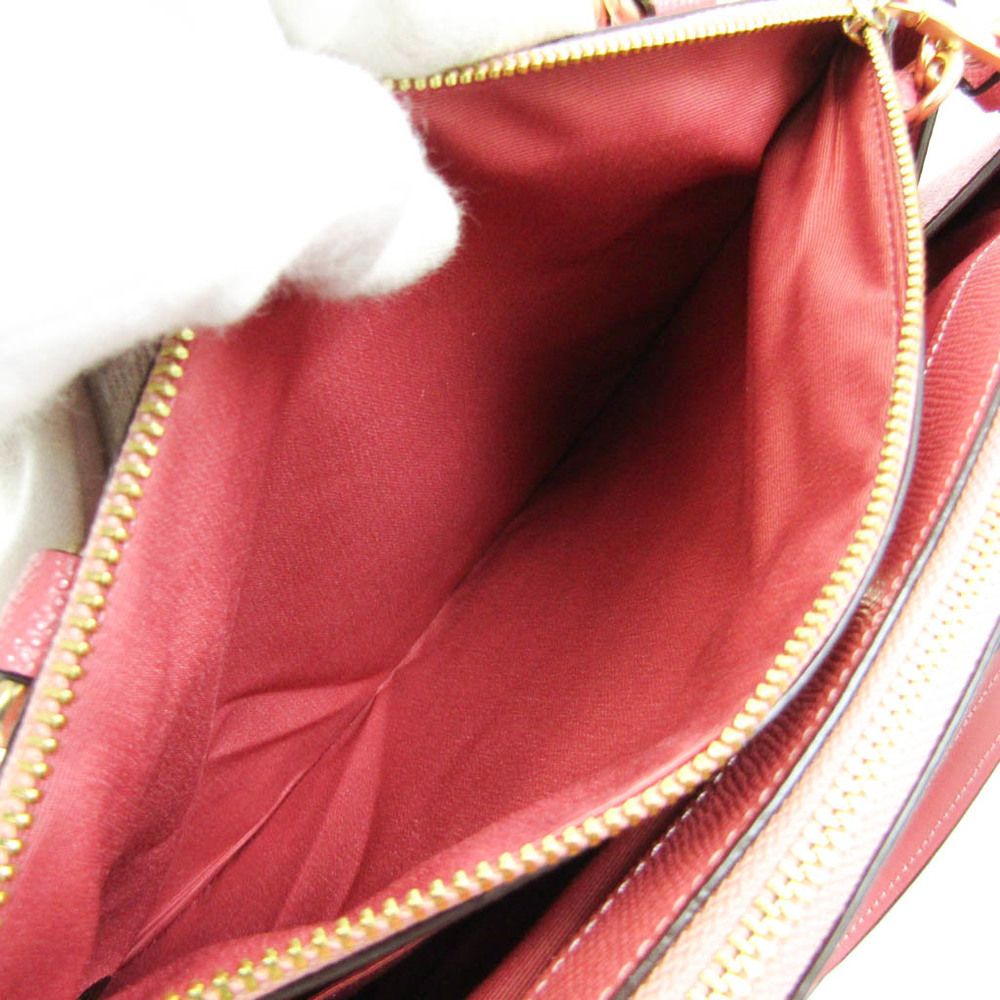 Coach Brook Glitter Cross Grain Leather F32197 Women's Leather Shoulder  Bag,Tote Bag Pink