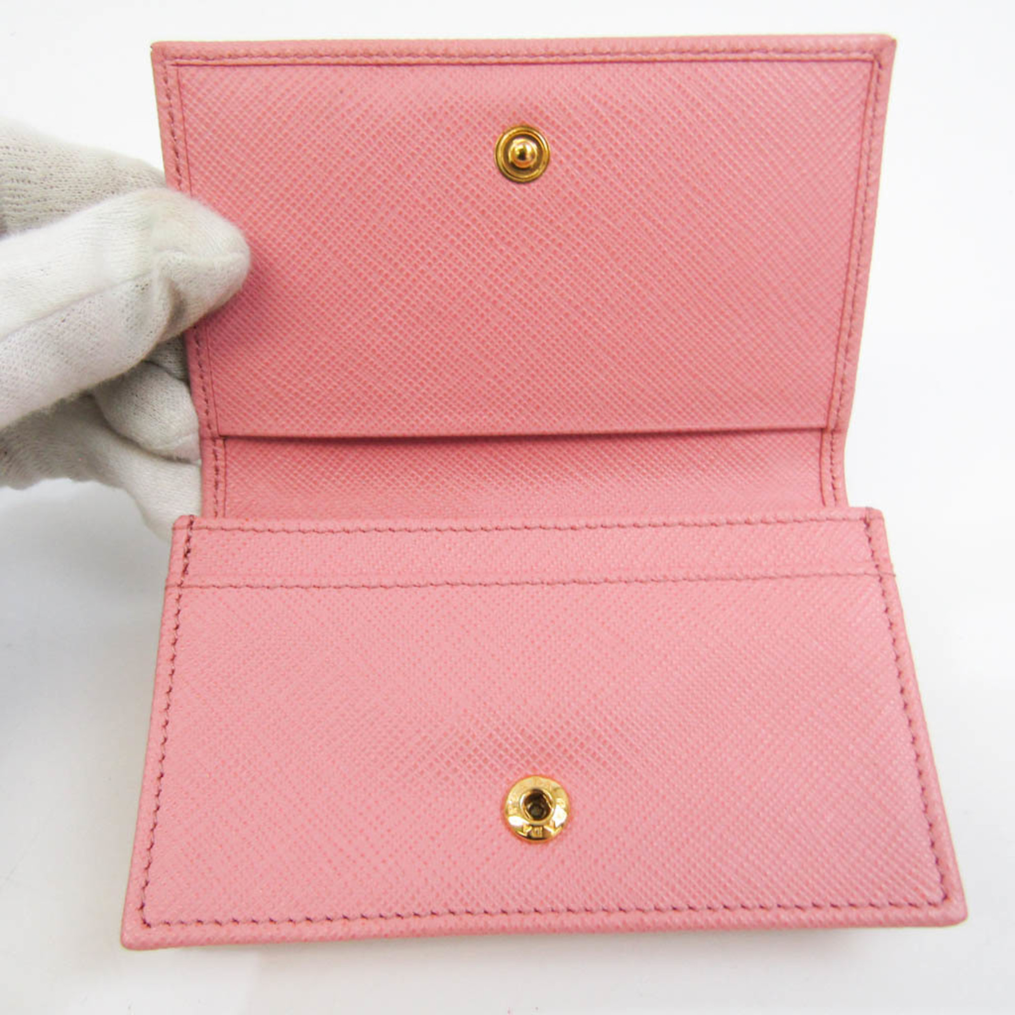 Prada SAFFIANO FIOCCO 1MC122 Leather Business Card Case Pink | eLADY  Globazone