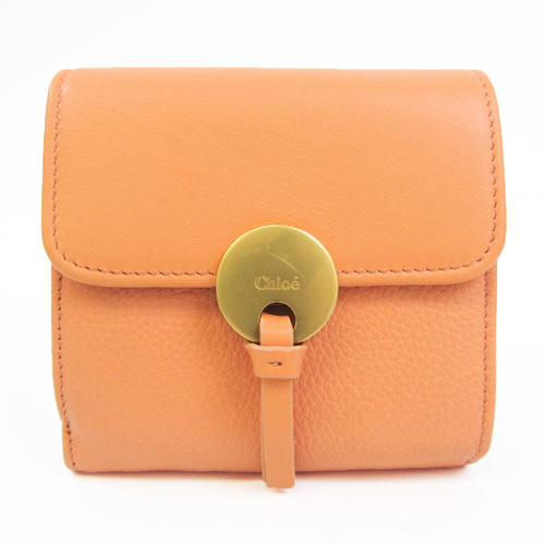 Chloé Indy CHC16UP811H8J Women's Leather Wallet (tri-fold) Light Orange