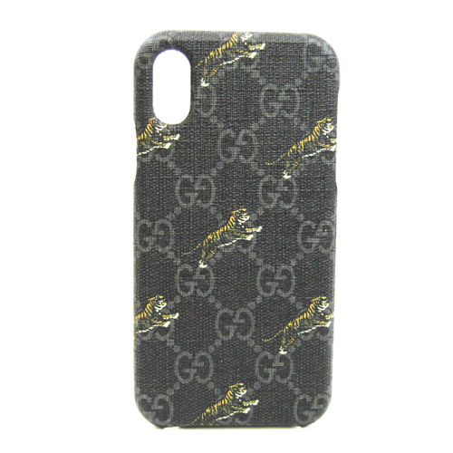 Gucci GG Supreme Phone Bumper For IPhone X Black,Gray Tiger 598183