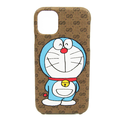 Gucci GG Supreme Phone Bumper For IPhone 11 Brown,Multi-color Doraemon Collaboration 647806