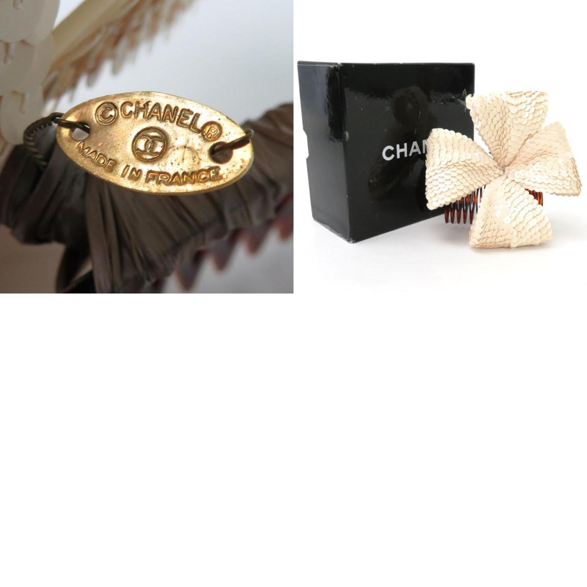Chanel CHANEL Hair Accessories Sequins/Plastic Light Beige/Brown Women's