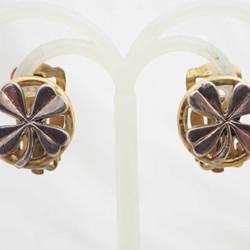 Chanel CHANEL earrings clover metal gold x silver ladies