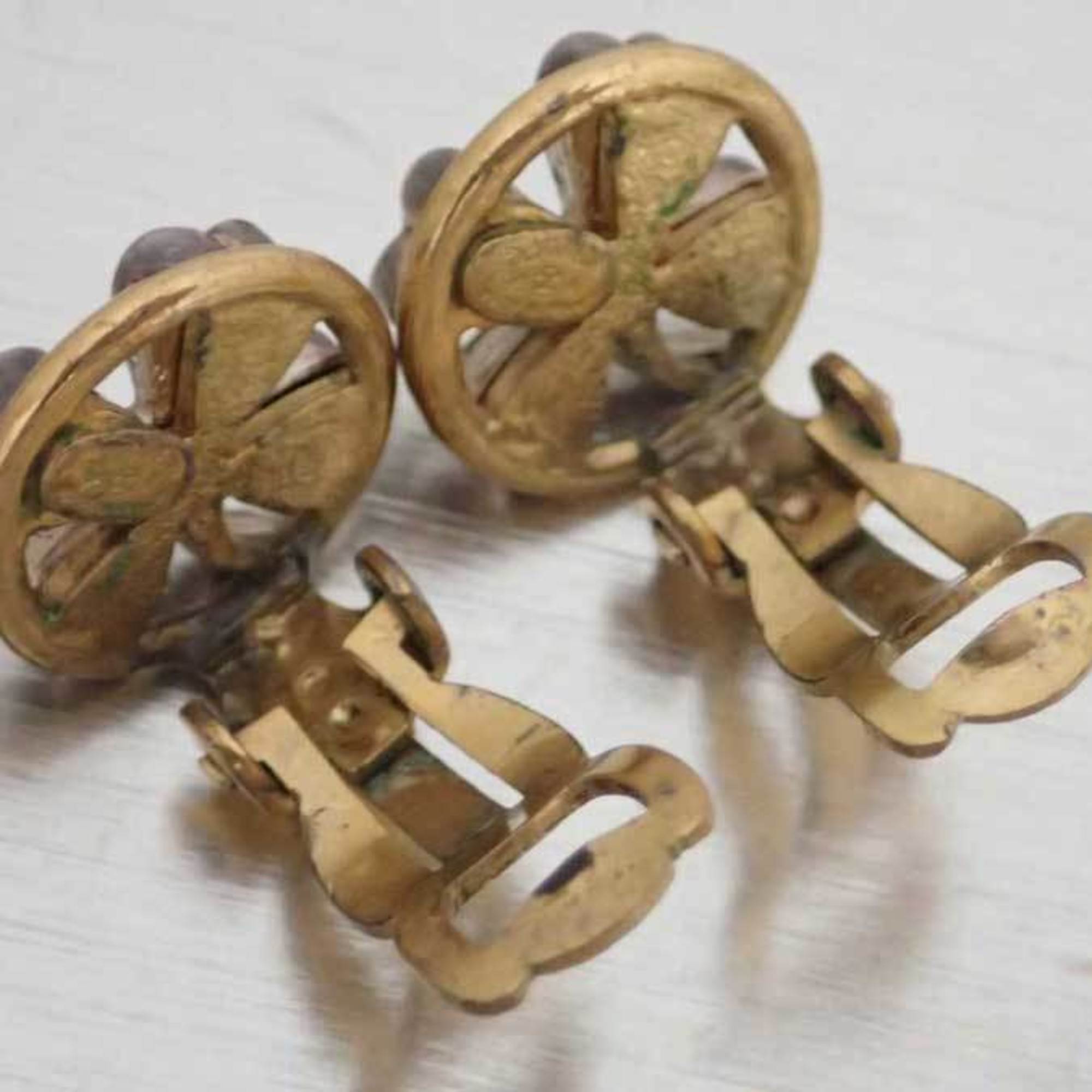 Chanel CHANEL earrings clover metal gold x silver ladies