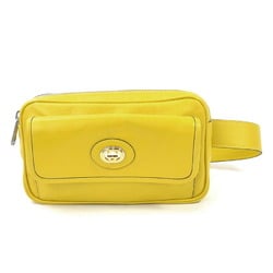 Gucci GUCCI waist bag belt interlocking G leather yellow silver unisex 598080