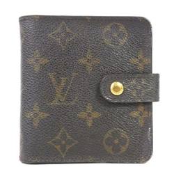 Louis Vuitton LOUIS VUITTON Bifold Wallet Monogram Compact Zip Canvas Brown Women's