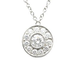 Tiffany Circlet Diamond Necklace Platinum Diamond Men,Women Fashion Pendant Necklace (Silver)