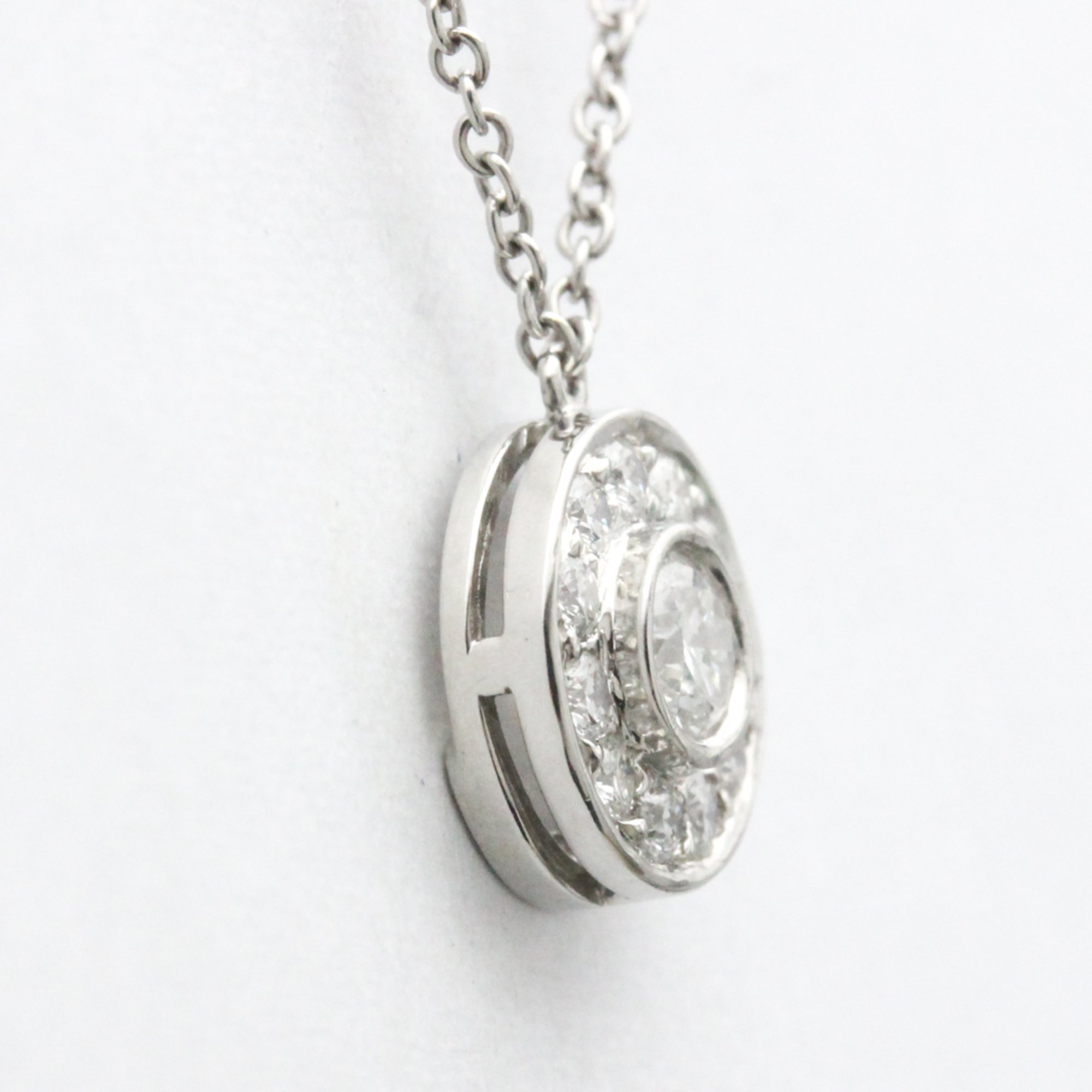 Polished TIFFANY Circlet Diamond Necklace Platinum Pendant BF558719