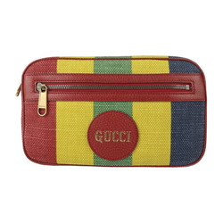 GUCCI Gucci Baiadera waist bag 625895 notation size 80.32 canvas leather multicolor gold metal fittings belt body