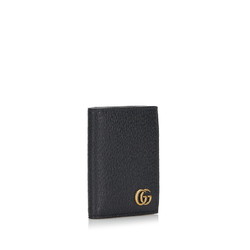 Gucci GG Marmont Double Card Case Business Holder 428737 Black Leather Ladies GUCCI