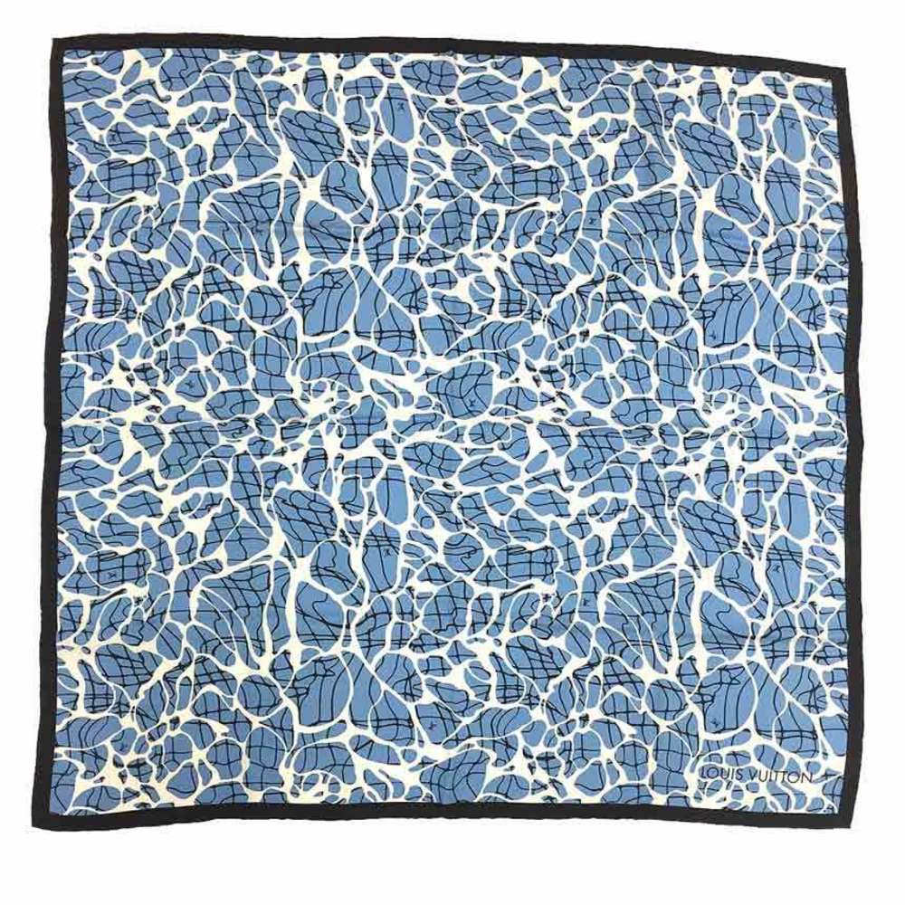 Louis Vuitton Louis Vuitton, Blue monogram silk scarf