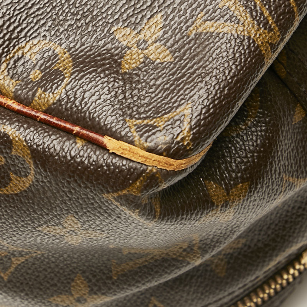 Authentic LOUIS VUITTON Monogram handbag Excursion M41450 leather brown