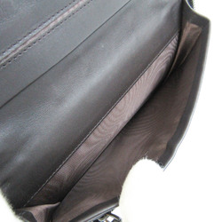 Bottega Veneta Intrecciato With Handle 169730 Men's Leather Long Wallet (bi-fold) Dark Brown