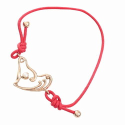 Christian Dior pearl bracelet red metal