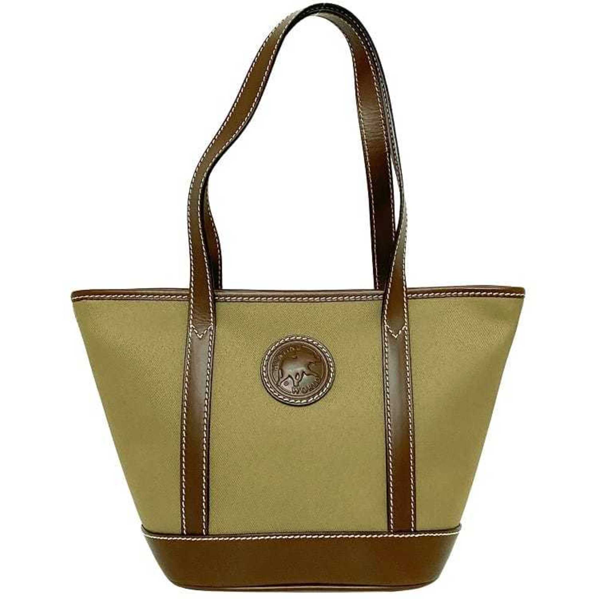 Hunting World Tote Bag Khaki Brown Safari Today Handbag Canvas Leather HUNTING WORLD Men's Women's