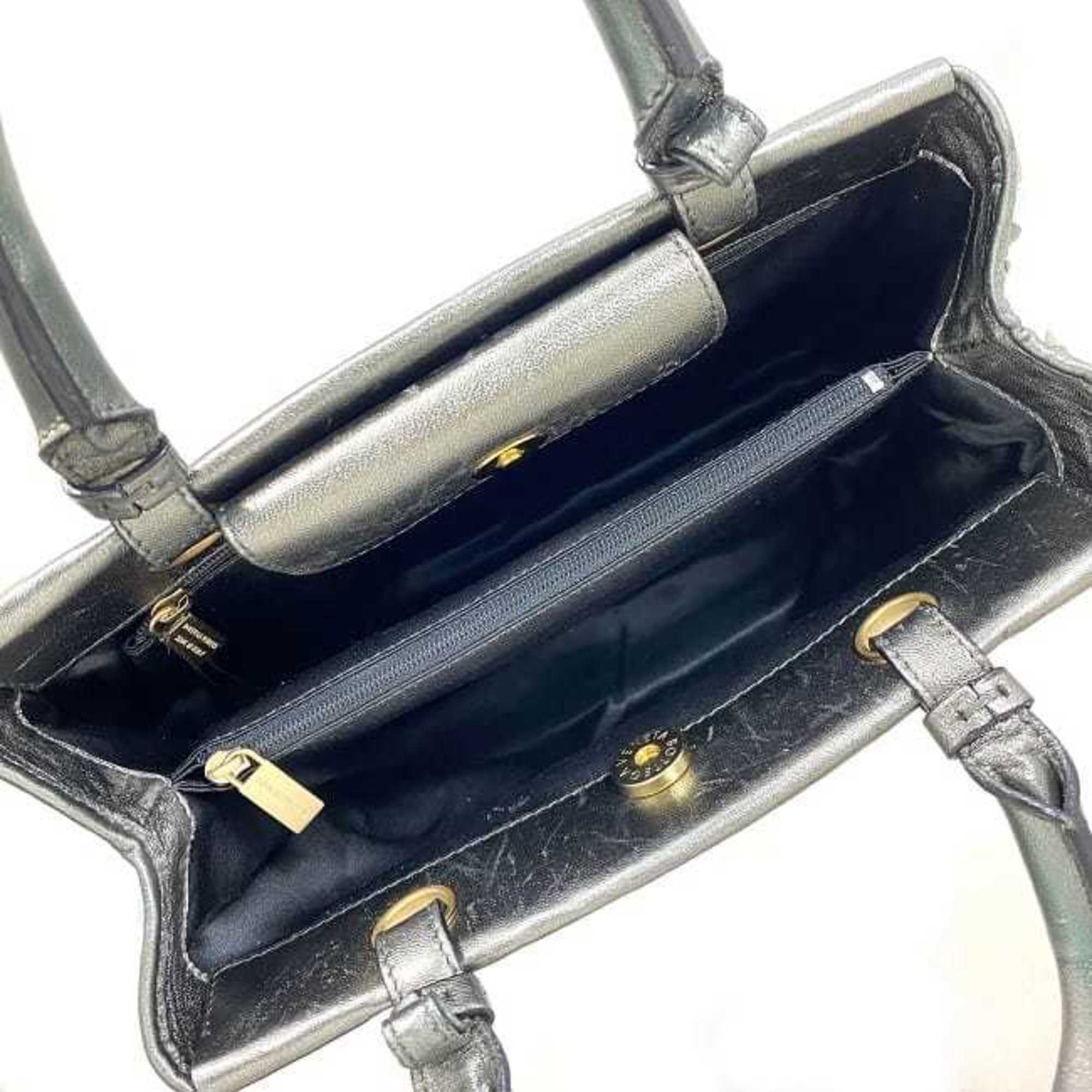 Bottega Veneta 2way bag silver green light blue 107716 handbag leather BOTTEGA VENETA shoulder scale women's compartment