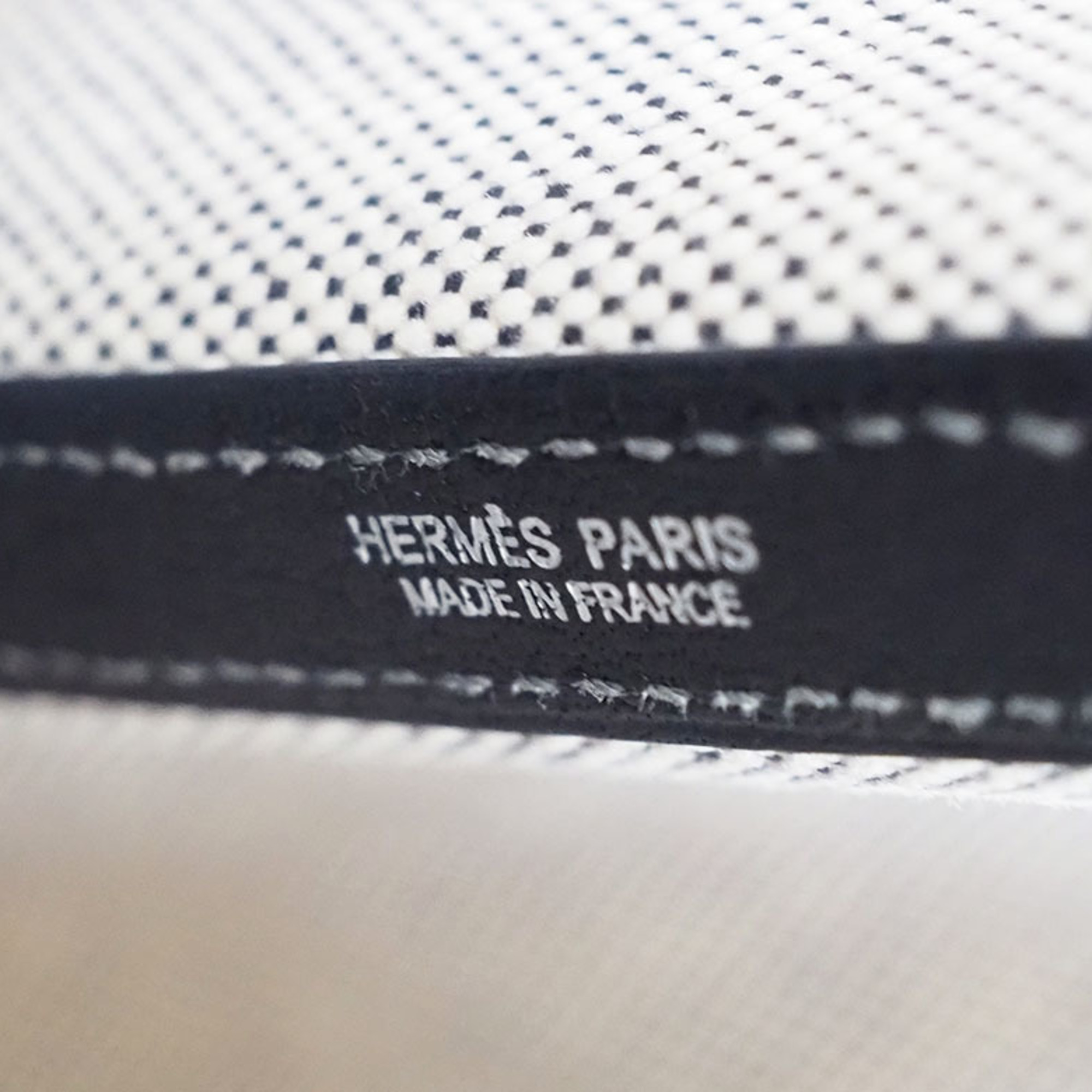 Hermes HERMES Garden PM Tote Bag Toile Ash Leather Black L Engraved Women's