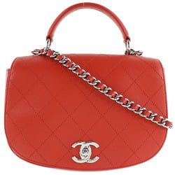 CHANEL Chanel Chain Shoulder Matelasse 2WAY Calf Red Ladies Bag
