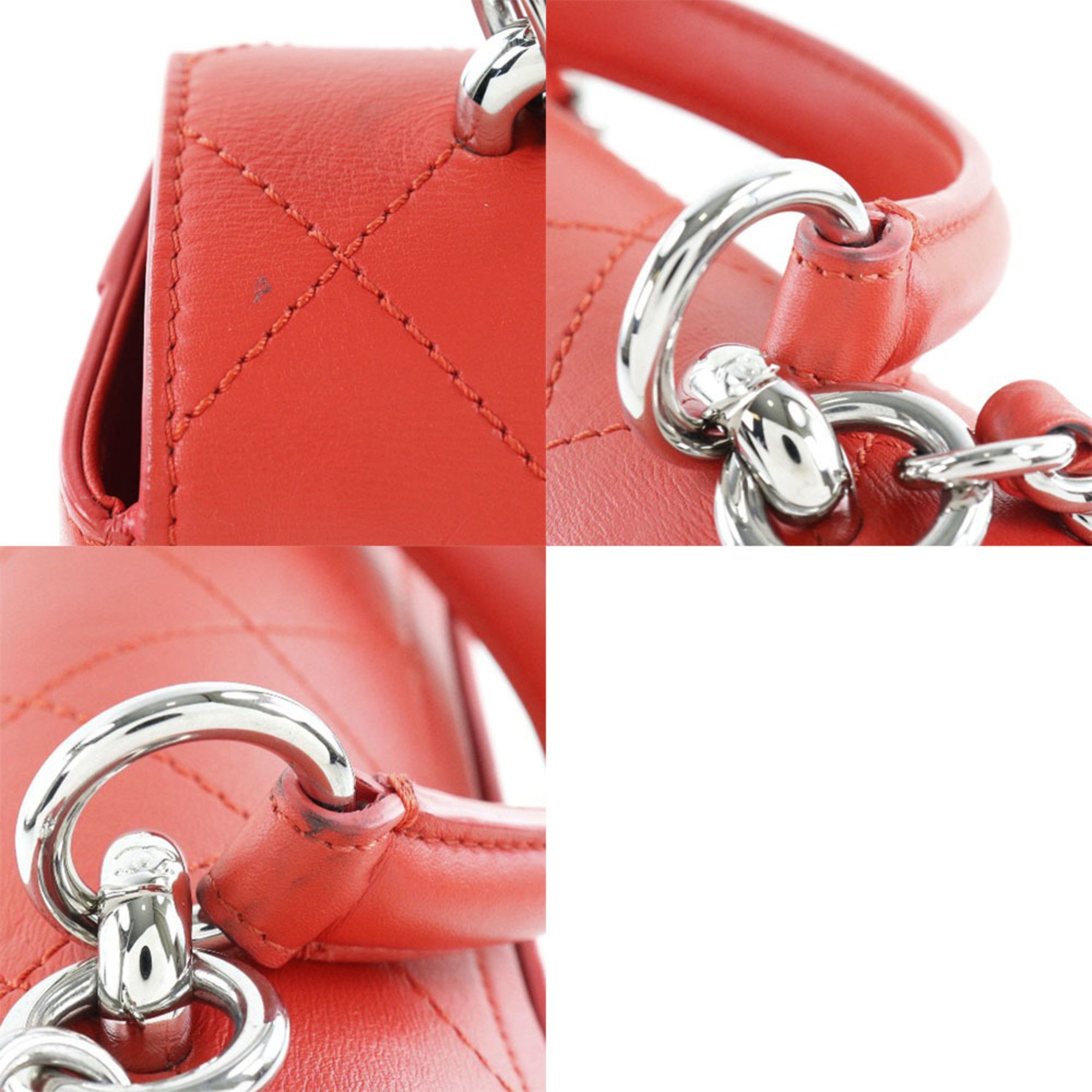 CHANEL Chanel Chain Shoulder Matelasse 2WAY Calf Red Ladies Bag