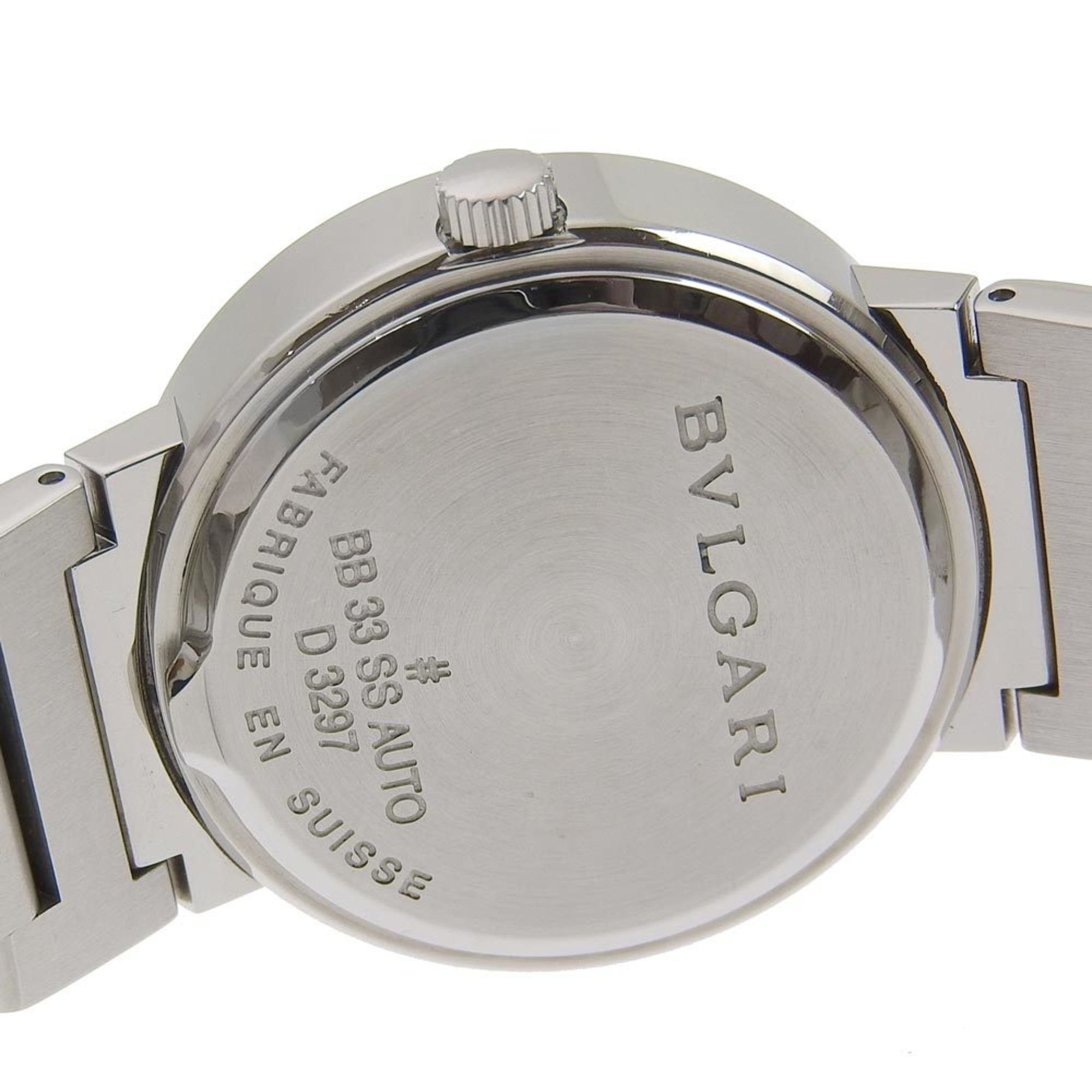 BVLGARI Bulgari BB33BSS AUTO stainless steel self-winding boys black dial watch