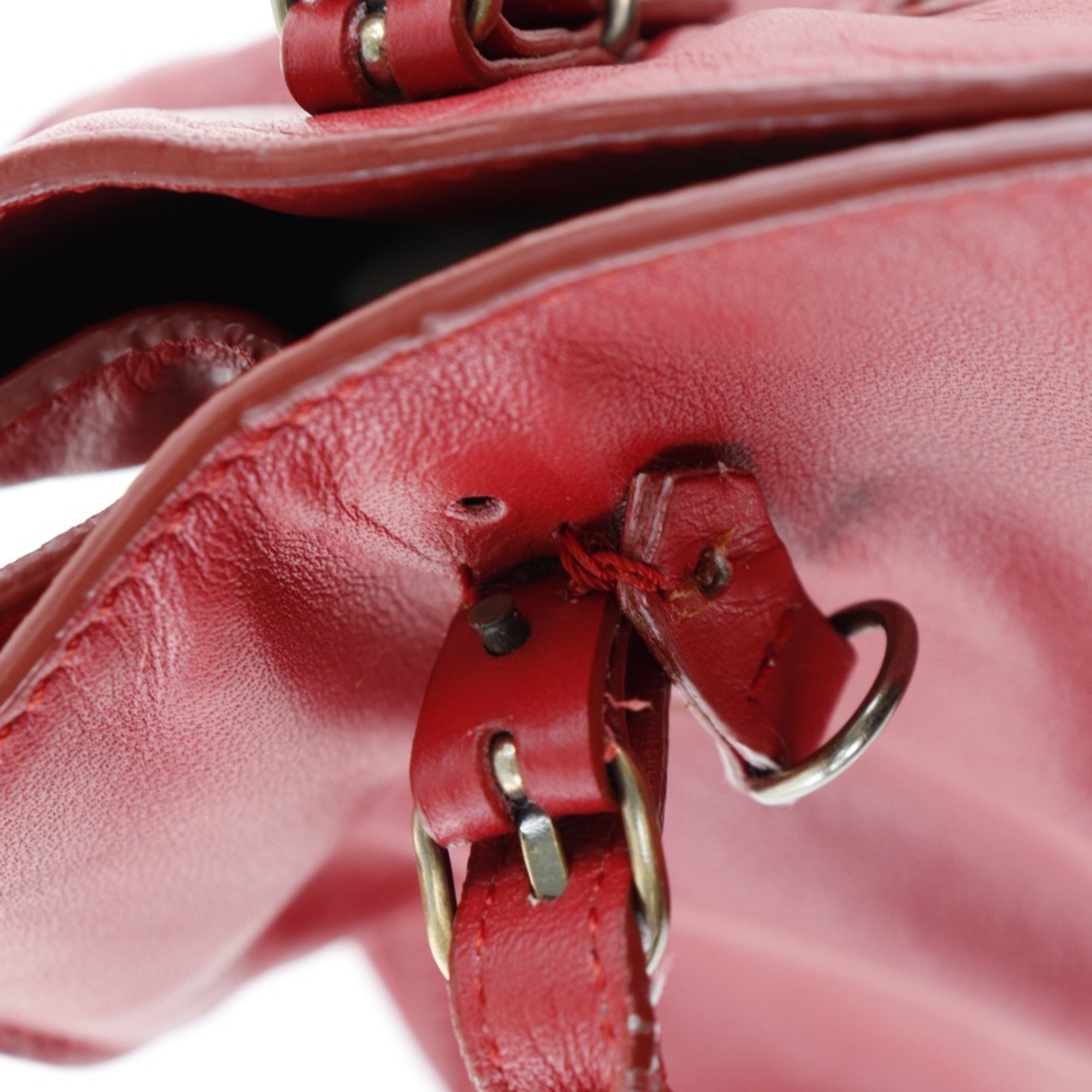 BALENCIAGA Balenciaga paper mini 2WAY shoulder 305572 calf red ladies handbag