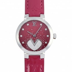 Louis Vuitton LOUIS VUITTON Tambour Cool V Verni Rose Andian Q1J05 Pink Dial Watch Women's