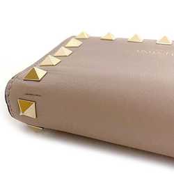 Valentino Garavani Bifold Wallet Pink Beige Rockstud ZW2P0P39BOL Leather GP VALENTINO GARAVANI