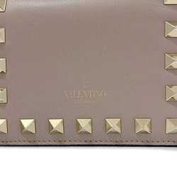 Valentino Garavani Bifold Wallet Pink Beige Rockstud ZW2P0P39BOL Leather GP VALENTINO GARAVANI