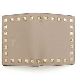 Valentino Garavani Bifold Wallet Pink Beige Rockstud ZW2P0P39BOL Leather GP VALENTINO GARAVANI