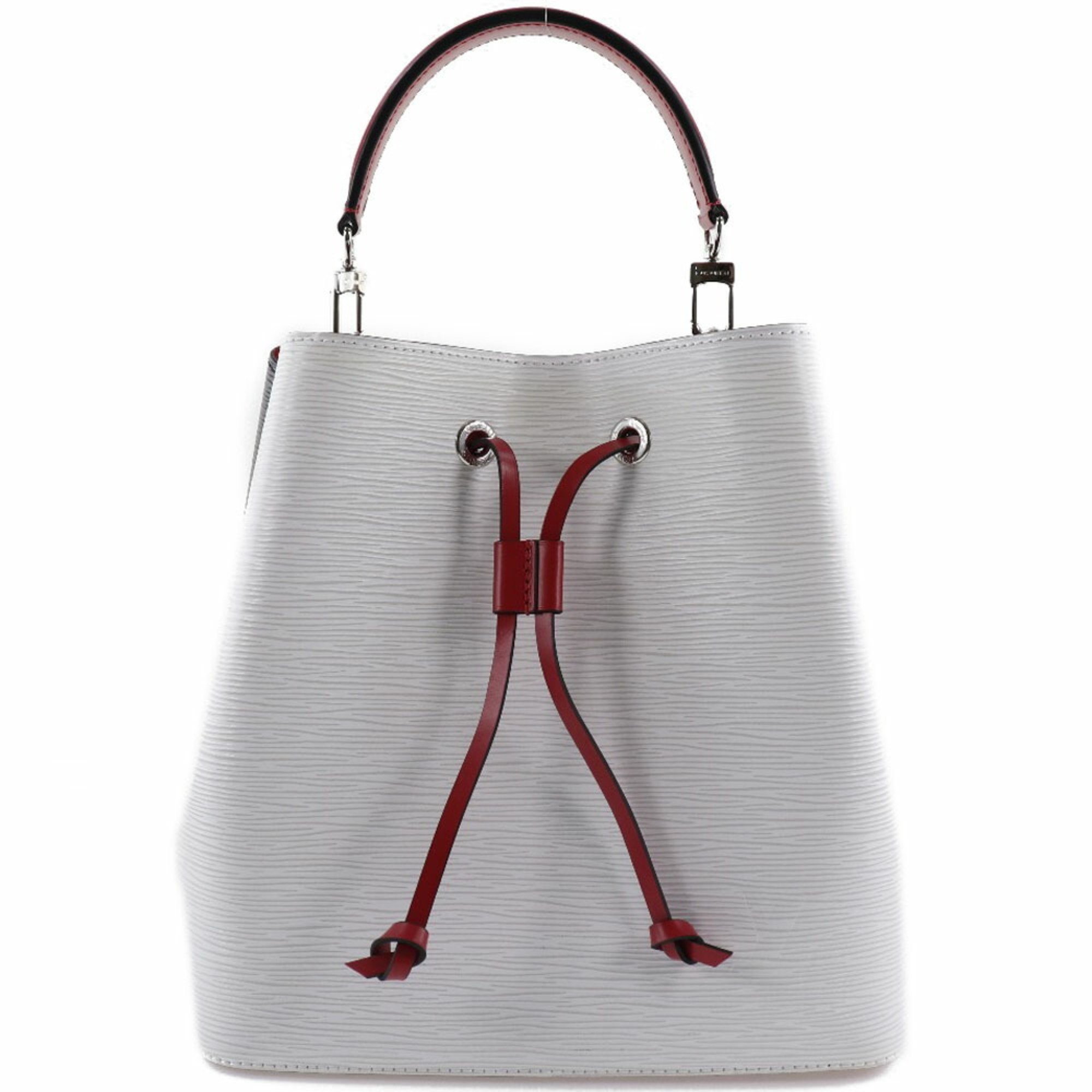 LOUIS VUITTON Louis Vuitton Neonoe 2WAY Shoulder M55394 Epi Leather White/Black/Red AH5109 Women's Handbag