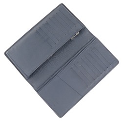 LOUIS VUITTON Louis Vuitton Portefeuille Brazza Parnacea M58818 Taurillon Clemence Ocean Blue SP2159 Men's Long Wallet