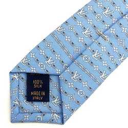Louis Vuitton tie light blue monogram M73579 silk 100% MR0139 LOUIS VUITTON men's iconic