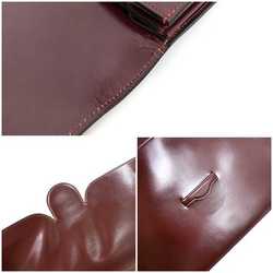 Hermes Clutch Bag Faco Bordeaux Leather Boxcalf 〇H HERMES Flap Women's Men's
