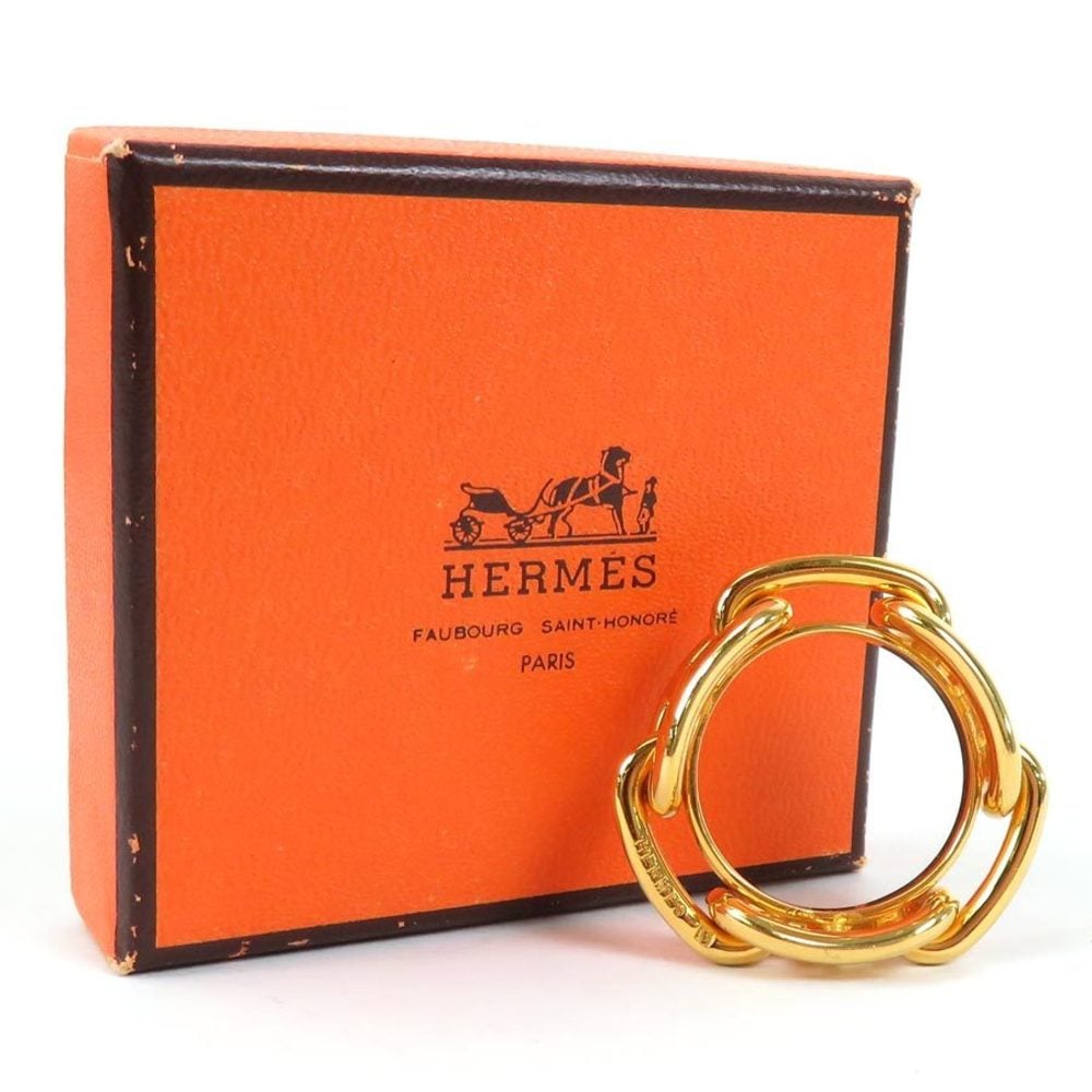 Hermes HERMES Scarf Ring Shane Dunkle Metal Gold Women's | eLADY Globazone