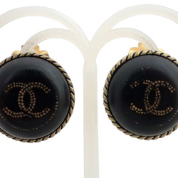 Chanel CHANEL Earrings Coco Mark Metal/Plastic Gold x Black Women's