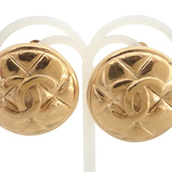 Chanel CHANEL earrings here mark metal gold ladies