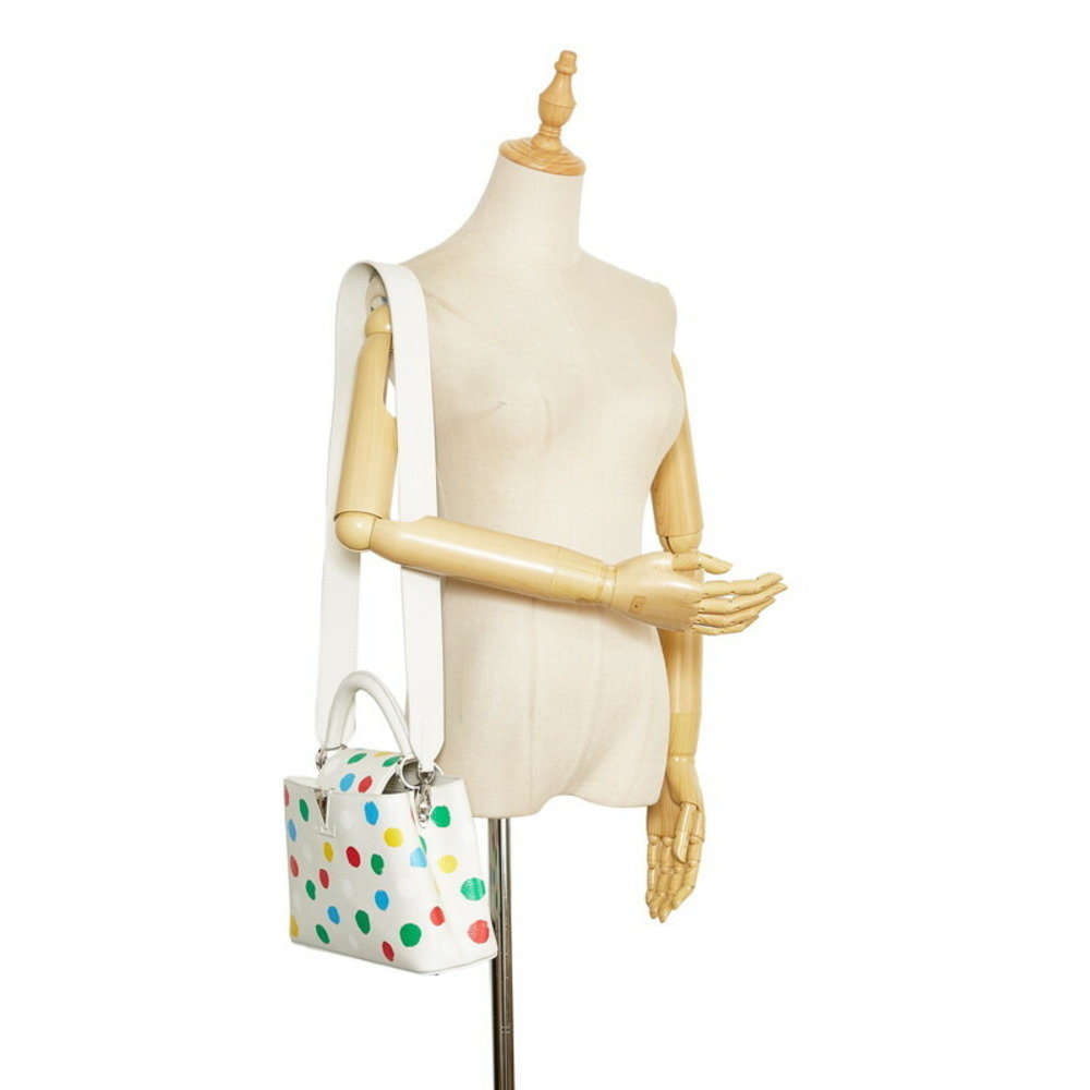 Louis Vuitton x Yayoi Kusama Capucine Painted Handbag Shoulder Bag M21637  White Multicolor Leather Ladies LOUIS VUITTON