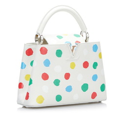 Louis Vuitton x Yayoi Kusama Capucine Painted Handbag Shoulder Bag M21637  White Multicolor Leather Ladies LOUIS VUITTON