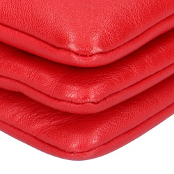 Celine trio small shoulder bag leather red ladies