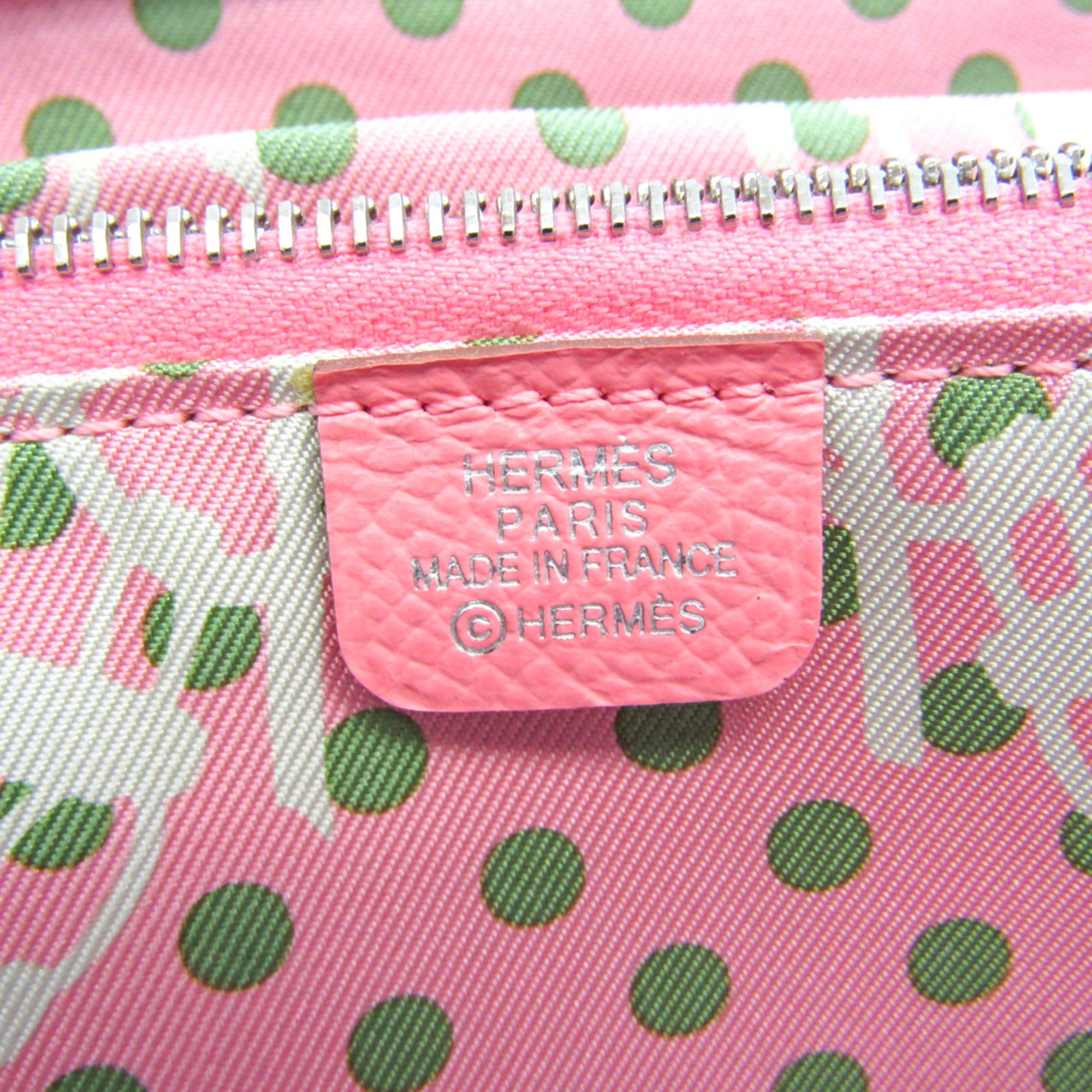Hermes Azap Silk In Long Women's Epsom Leather Long Wallet (bi-fold) Rose Confetti