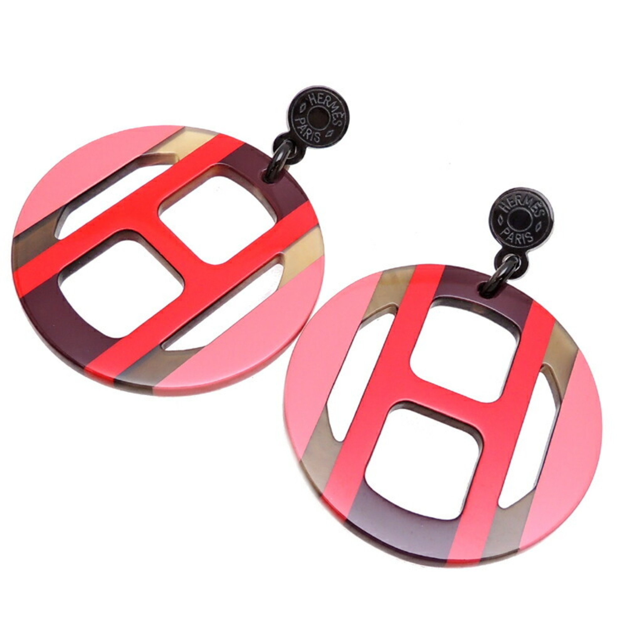 Hermes H Skip Ladies Earrings Buffalo Horn