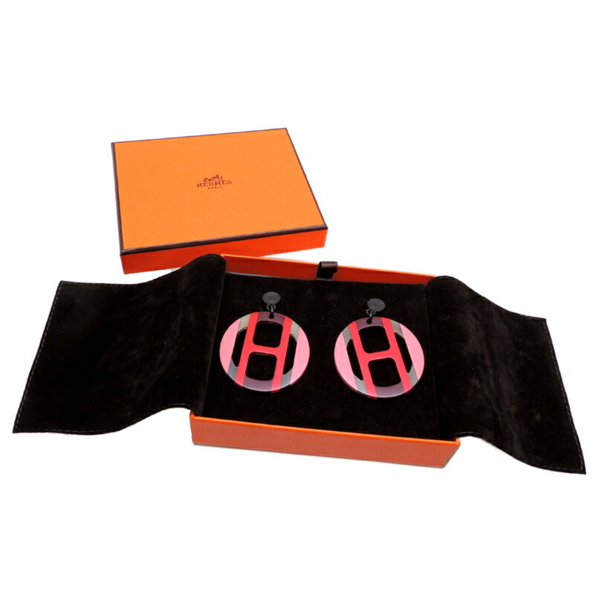 Hermes H Skip Ladies Earrings Buffalo Horn