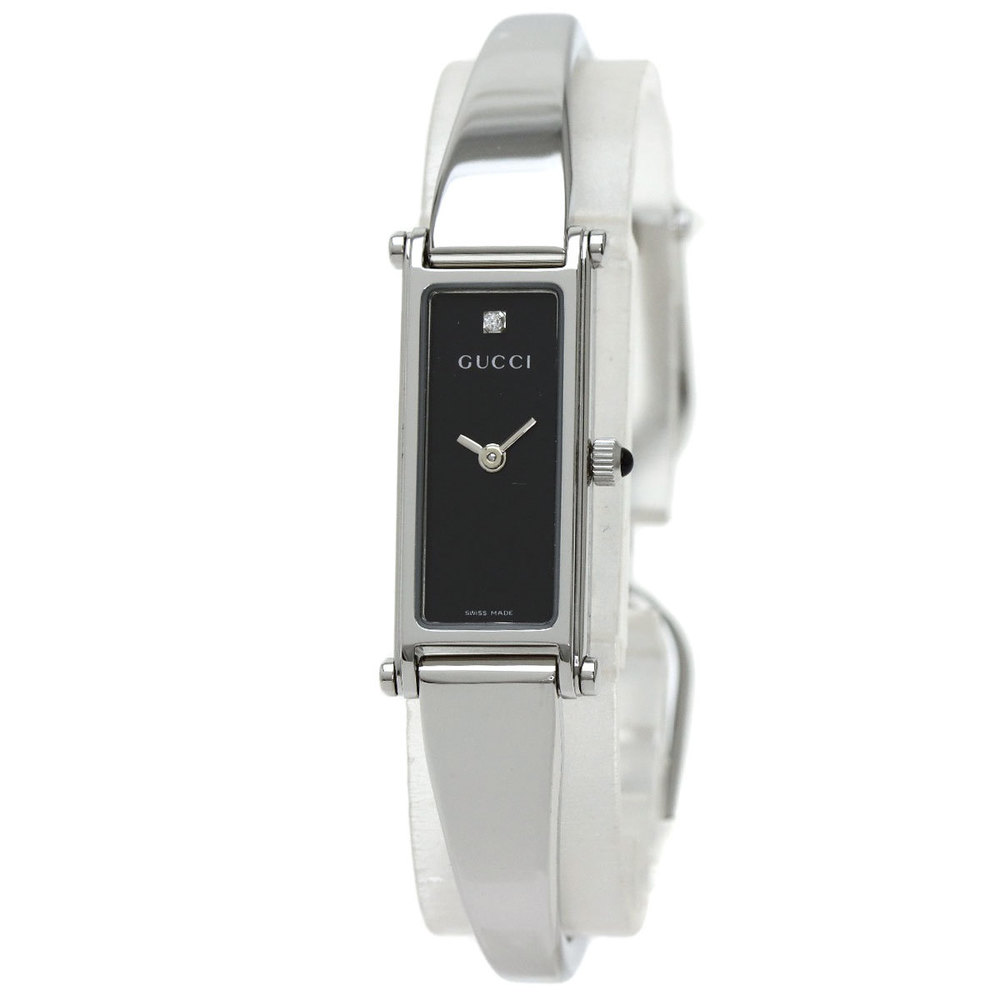 Gucci 1500L 1P diamond watch stainless steel SS ladies GUCCI